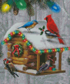 Christmas Birdhouse 5D Diamond Painting