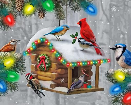 Christmas Birdhouse 5D Diamond Painting