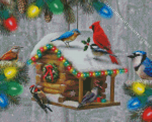 Christmas Birdhouse 5D Diamond Painting