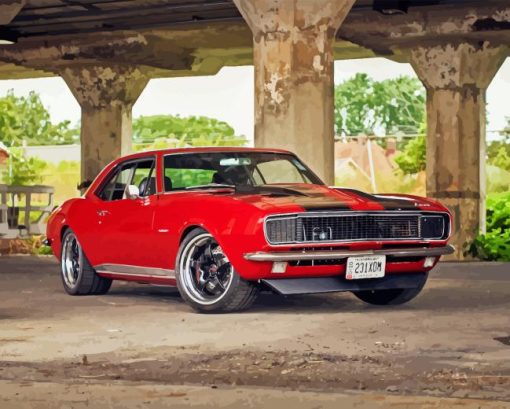 Classic Red Camaro 5D Diamond Painting