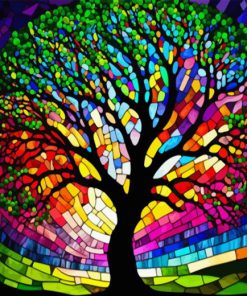 Colorful Mosaic Tree 5D Diamond Painting