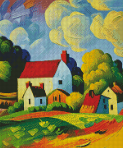 Country Cottage Scene 5D Diamond Painting