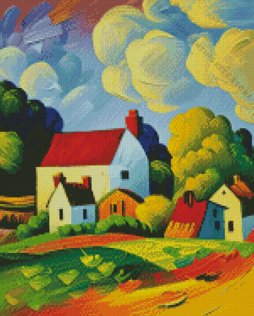 Country Cottage Scene 5D Diamond Painting