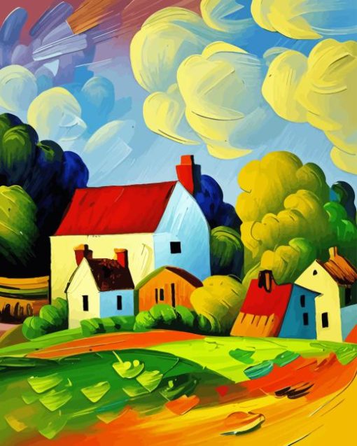 Country Cottage Scene 5D Diamond Painting