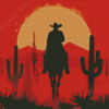 Cowboy Riding Silhouette 5D Diamond Painting