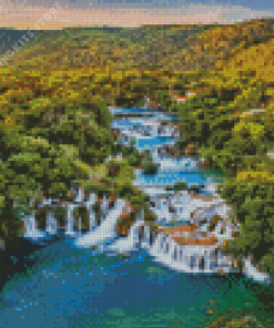 Croatia Waterfall 5D Diamond Painting