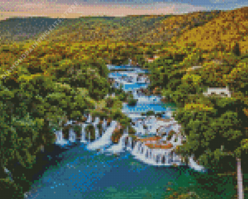 Croatia Waterfall 5D Diamond Painting