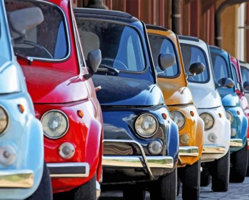 Fiat 500 Cars 5D Diamond Painting