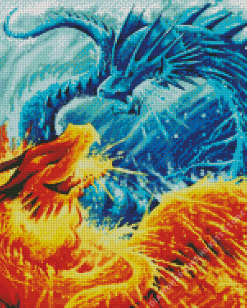 Fire Ice Dragons 5D Diamond Painting