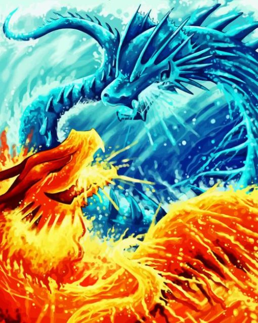 Fire Ice Dragons 5D Diamond Painting