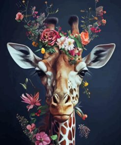 Floral Giraffe 5D Diamond Painting