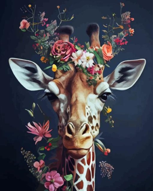 Floral Giraffe 5D Diamond Painting