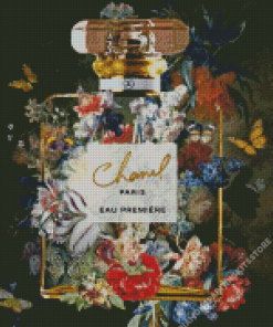 Flowers Chanel Bottle 5D Diamond Painting