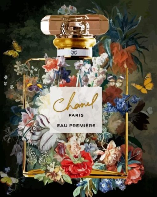 Flowers Chanel Bottle 5D Diamond Painting