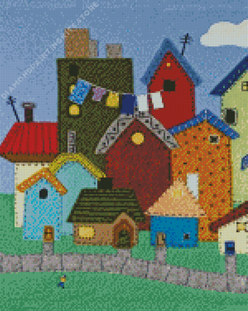 Folk Houses 5D Diamond Painting