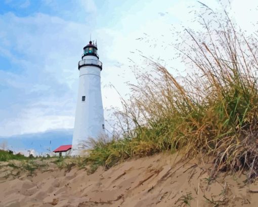 Fort Gratiot Lighthouse 5D Diamond Painting