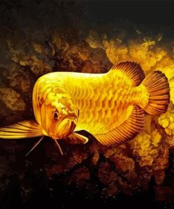 Golden Arowana Fish 5D Diamond Painting