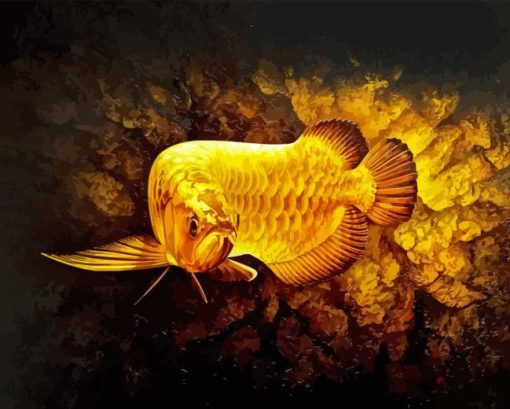 Golden Arowana Fish 5D Diamond Painting