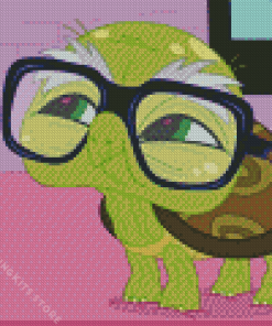 Green Turtle With Glasses 5D Diamond Painting