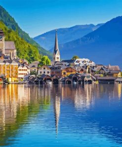 Serene Hallstatt Lake 5D Diamond Painting