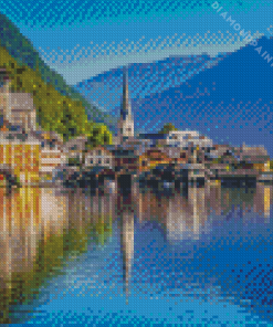 Serene Hallstatt Lake 5D Diamond Painting