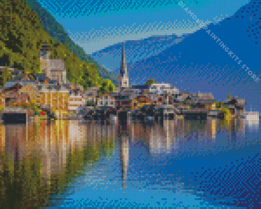 Serene Hallstatt Lake 5D Diamond Painting