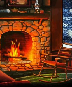 House Fireplace 5D Diamond Painting