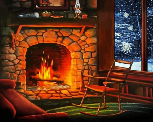 House Fireplace 5D Diamond Painting