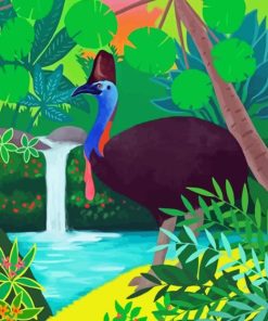 Illustration Cassowary Bird 5D Diamond Painting