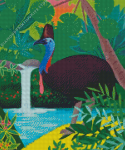 Illustration Cassowary Bird 5D Diamond Painting