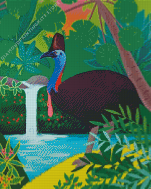 Illustration Cassowary Bird 5D Diamond Painting