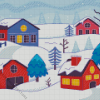 Illustration Winter Village 5D Diamond Painting