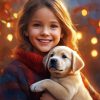 Little Girl With Puppy 5D Diamond Painting