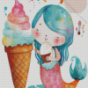 Mermaid Eating Ice Cream 5D Diamond Painting