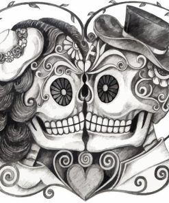 Day of The Dead Love 5D Diamond Painting