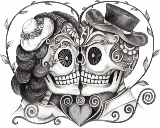 Day of The Dead Love 5D Diamond Painting