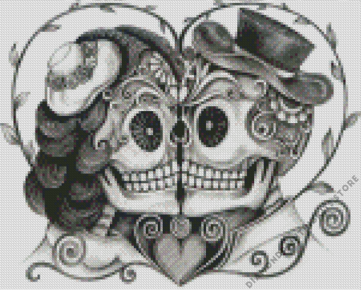 Day of The Dead Love 5D Diamond Painting