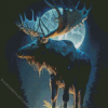 Moose and Moonlight 5D Diamond Painting