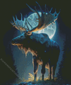 Moose and Moonlight 5D Diamond Painting