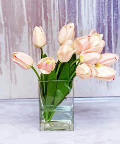 Pink Tulips in Vase 5D Diamond Painting