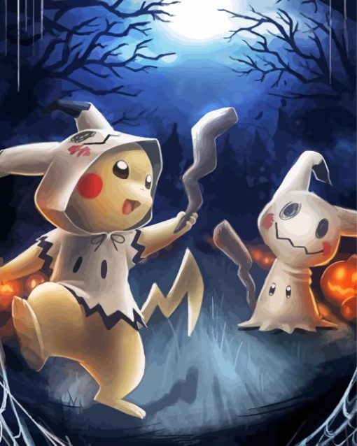 Pokemon And Mimikyu 5D Diamond Painting