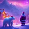 Polar Bears And Santa Claus 5D Diamond Painting