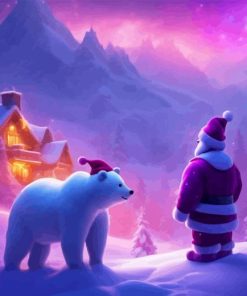 Polar Bears And Santa Claus 5D Diamond Painting