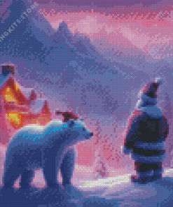 Polar Bears And Santa Claus 5D Diamond Painting