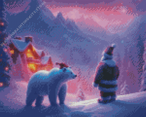 Polar Bears And Santa Claus 5D Diamond Painting