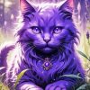 Purple Cat 5D Diamond Painting