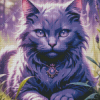 Purple Cat 5D Diamond Painting