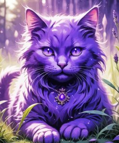 Purple Cat 5D Diamond Painting