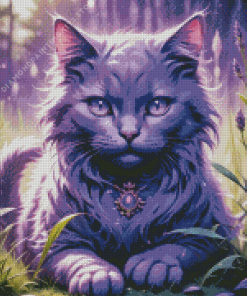 Purple Cat 5D Diamond Painting