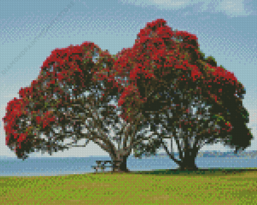 Red Pohutukawa 5D Diamond Painting